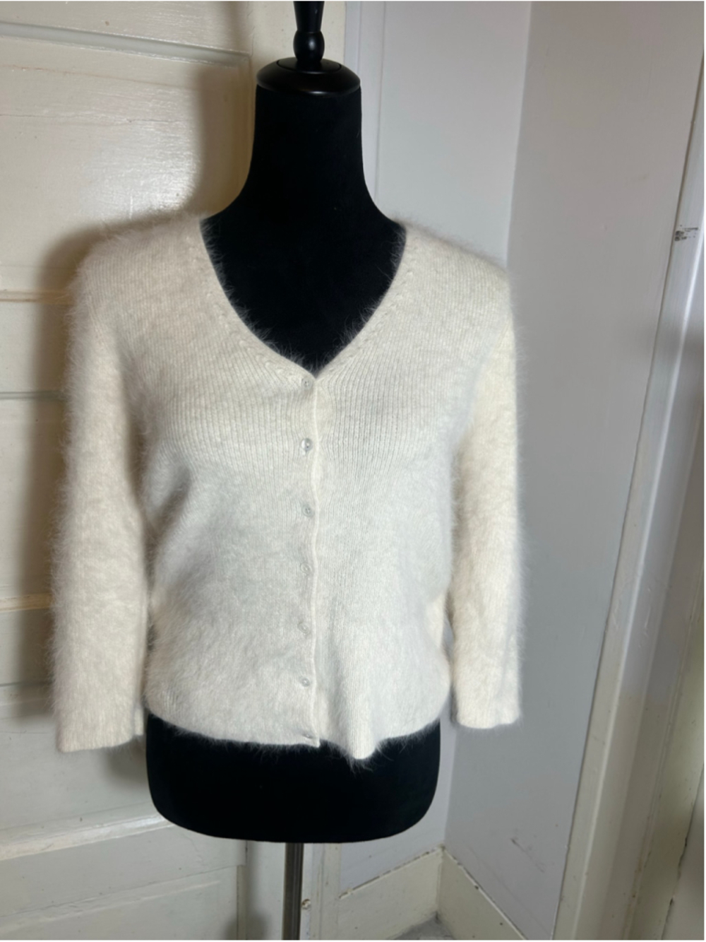 VTG Ralph Lauren Angora Blend Cardigan Sweater M, Pinup Girl Romantic Coquette